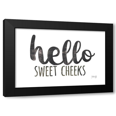 Hello Sweet Cheeks Black Modern Wood Framed Art Print with Double Matting by Rae, Marla