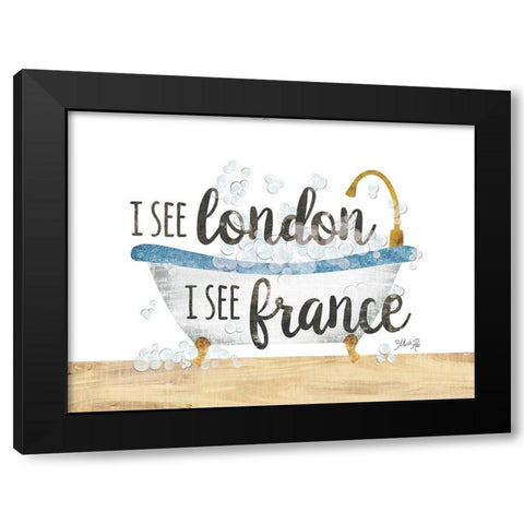 I See London Bathtub Black Modern Wood Framed Art Print with Double Matting by Rae, Marla