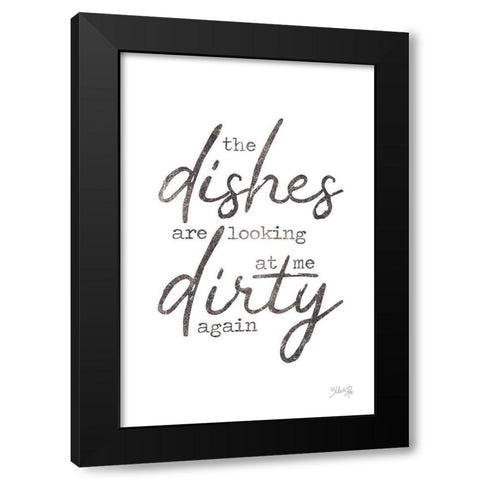 Dirty Dishes Black Modern Wood Framed Art Print by Rae, Marla