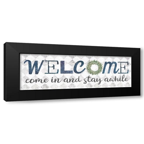 Welcome Come In Black Modern Wood Framed Art Print with Double Matting by Rae, Marla
