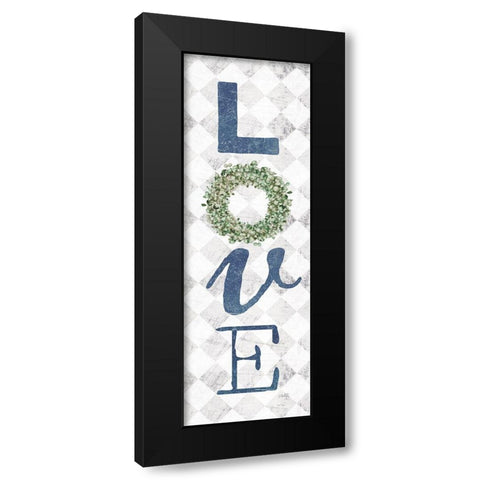 Love with Eucalyptus Wreath II Black Modern Wood Framed Art Print by Rae, Marla