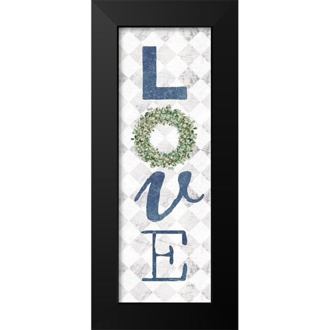 Love with Eucalyptus Wreath II Black Modern Wood Framed Art Print by Rae, Marla