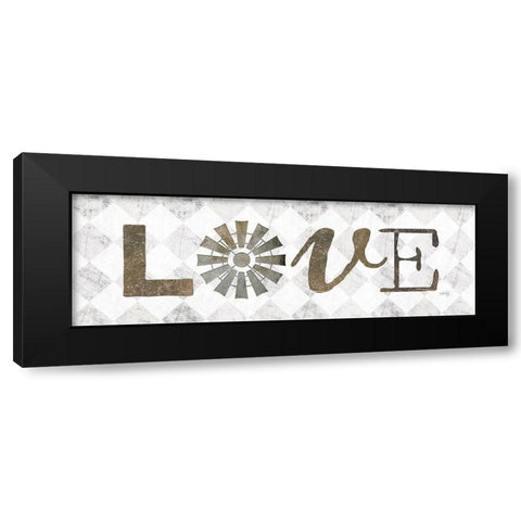 Love with Windmill I Black Modern Wood Framed Art Print by Rae, Marla