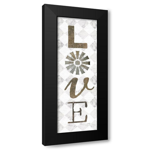 Love with Windmill II Black Modern Wood Framed Art Print with Double Matting by Rae, Marla