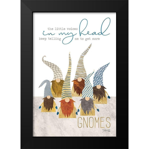 Get More Gnomes Black Modern Wood Framed Art Print by Rae, Marla