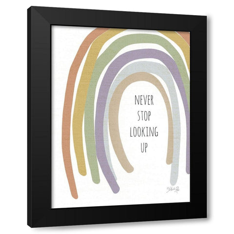 Never Stop Looking Up Black Modern Wood Framed Art Print by Rae, Marla