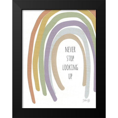 Never Stop Looking Up Black Modern Wood Framed Art Print by Rae, Marla
