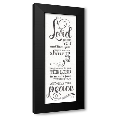 May the Lord Bless You (white) Black Modern Wood Framed Art Print by Rae, Marla