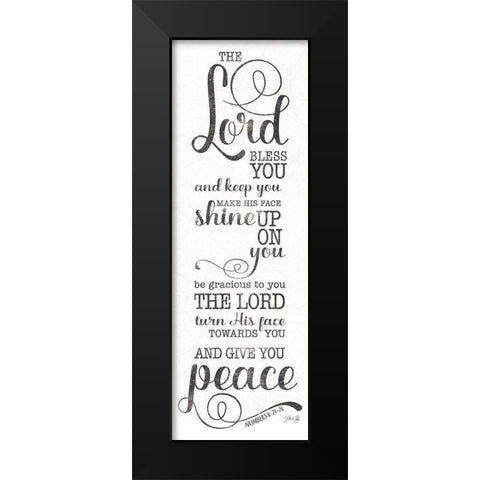 May the Lord Bless You (white) Black Modern Wood Framed Art Print by Rae, Marla