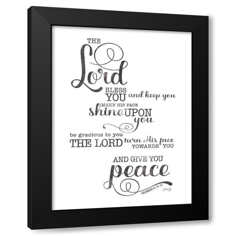 May the Lord Bless You Black Modern Wood Framed Art Print with Double Matting by Rae, Marla