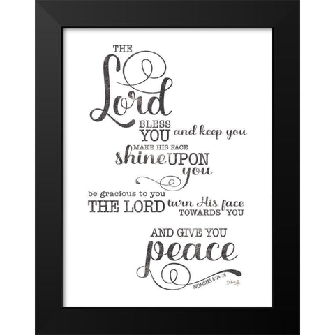May the Lord Bless You Black Modern Wood Framed Art Print by Rae, Marla