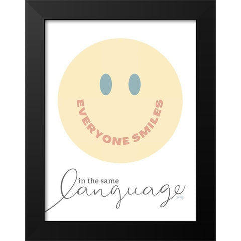 Everyone Smiles Black Modern Wood Framed Art Print by Rae, Marla