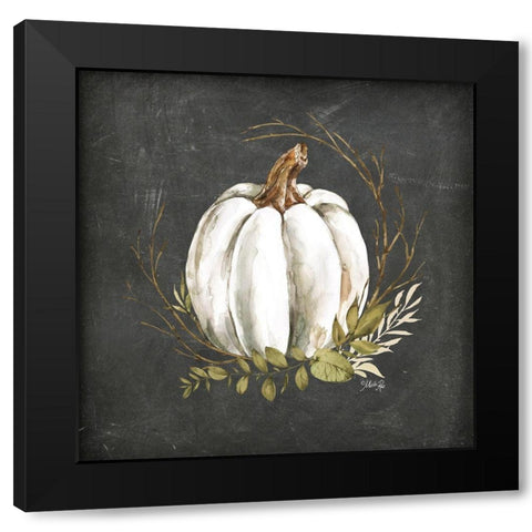 White Pumpkin Black Modern Wood Framed Art Print with Double Matting by Rae, Marla