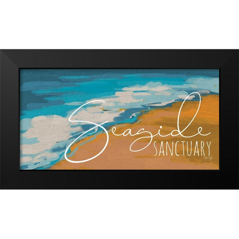 Seaside Sanctuary Black Modern Wood Framed Art Print by Rae, Marla