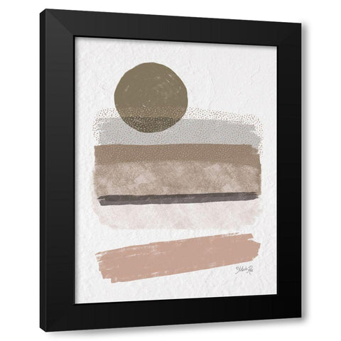 Striped Abstract 1 Black Modern Wood Framed Art Print with Double Matting by Rae, Marla