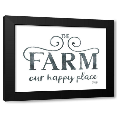 The Farm - Our Happy Place Black Modern Wood Framed Art Print with Double Matting by Rae, Marla