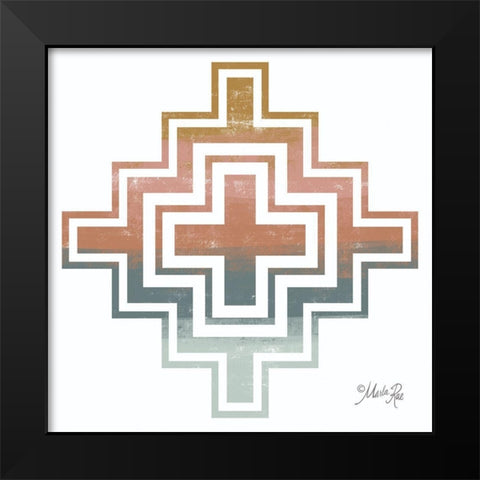 Tranquil Tribal Print 1 Black Modern Wood Framed Art Print by Rae, Marla