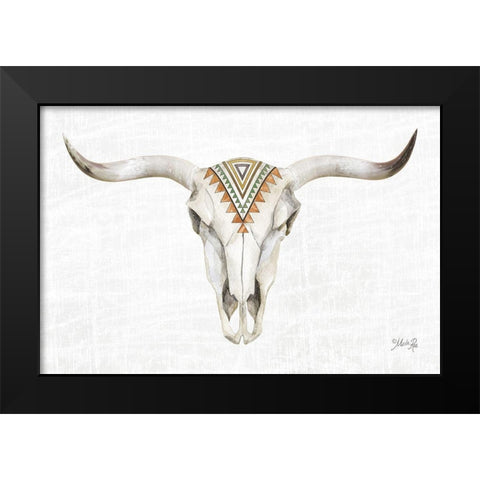 Tribal Skull III Black Modern Wood Framed Art Print by Rae, Marla