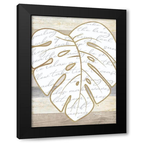 Coastal Leaf I Black Modern Wood Framed Art Print with Double Matting by Rae, Marla