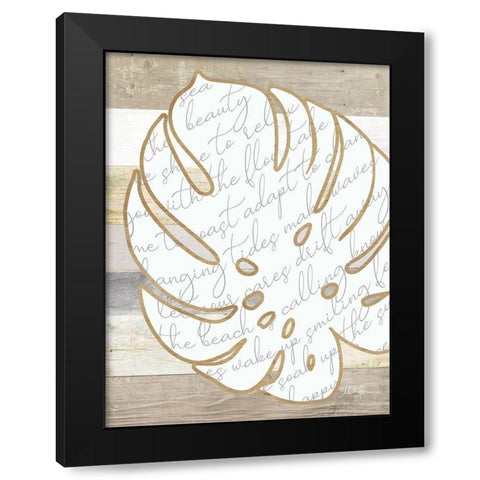 Coastal Leaf II Black Modern Wood Framed Art Print with Double Matting by Rae, Marla