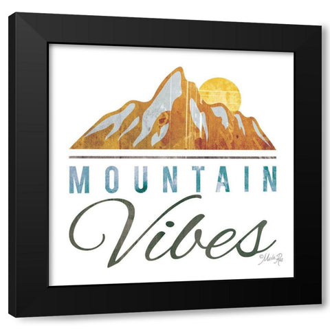 Mountain Vibes Black Modern Wood Framed Art Print with Double Matting by Rae, Marla