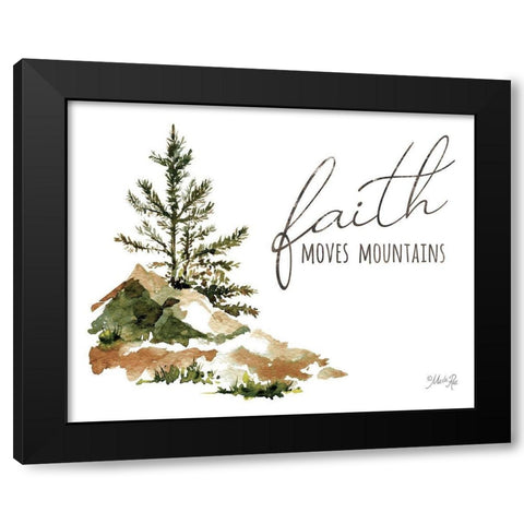 Faith Moves Mountains Black Modern Wood Framed Art Print with Double Matting by Rae, Marla