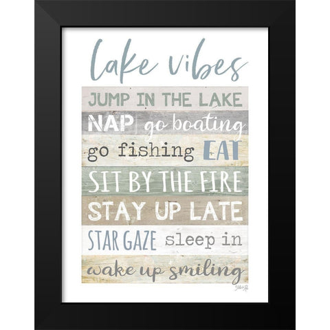 Lake Vibes Black Modern Wood Framed Art Print by Rae, Marla