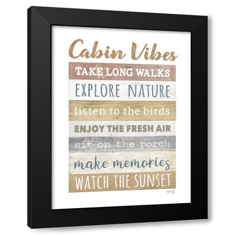 Cabin Vibes     Black Modern Wood Framed Art Print with Double Matting by Rae, Marla