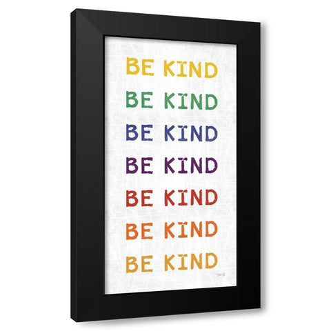 Rainbow Be Kind Black Modern Wood Framed Art Print with Double Matting by Rae, Marla