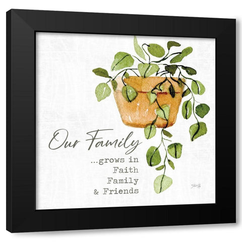 Our Family Black Modern Wood Framed Art Print with Double Matting by Rae, Marla