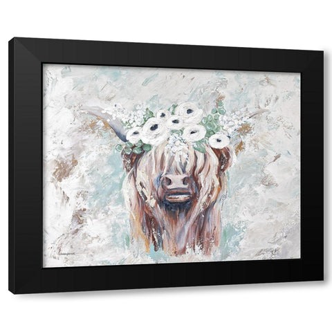 Jolene the Cow Black Modern Wood Framed Art Print by Kissell, Mackenzie