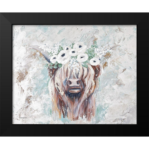 Jolene the Cow Black Modern Wood Framed Art Print by Kissell, Mackenzie