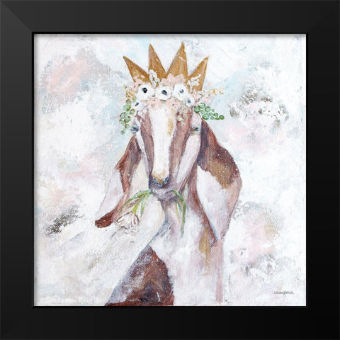 Princess Goat Black Modern Wood Framed Art Print by Kissell, Mackenzie