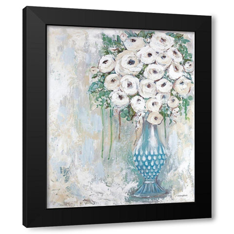Elegant Floral Black Modern Wood Framed Art Print by Kissell, Mackenzie