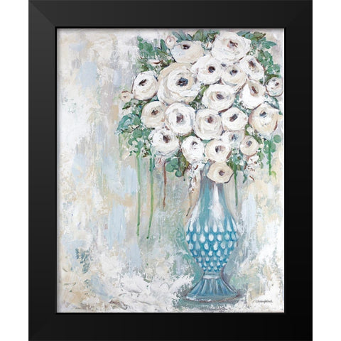 Elegant Floral Black Modern Wood Framed Art Print by Kissell, Mackenzie