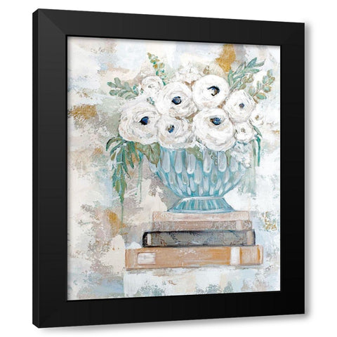 Flowers in the Library Black Modern Wood Framed Art Print with Double Matting by Kissell, Mackenzie