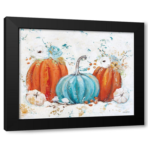 Harvest Pumpkins Black Modern Wood Framed Art Print with Double Matting by Kissell, Mackenzie