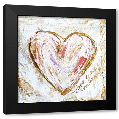 Love You More Heart II Black Modern Wood Framed Art Print with Double Matting by Kissell, Mackenzie