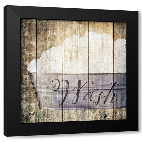Wash Black Modern Wood Framed Art Print with Double Matting by Michelle, Misty