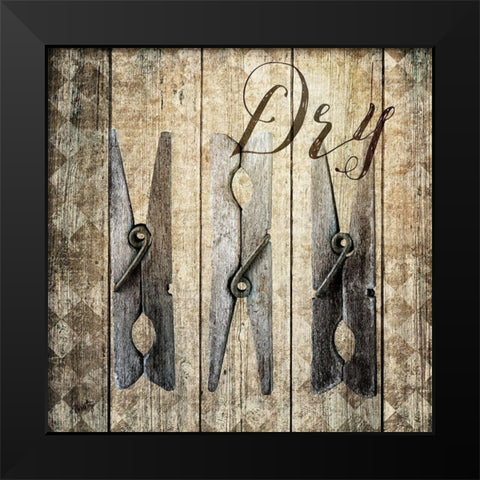 Dry Black Modern Wood Framed Art Print by Michelle, Misty
