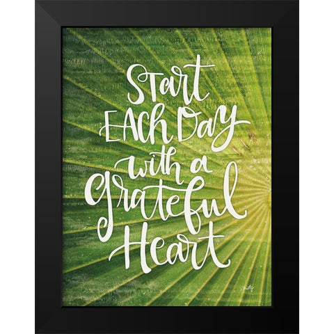 Grateful Heart Black Modern Wood Framed Art Print by Michelle, Misty