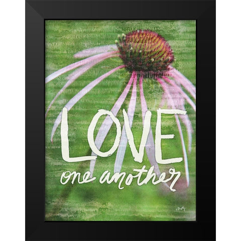 Love One Another Black Modern Wood Framed Art Print by Michelle, Misty