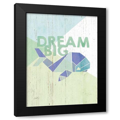 Dream Big Whale Black Modern Wood Framed Art Print with Double Matting by Michelle, Misty
