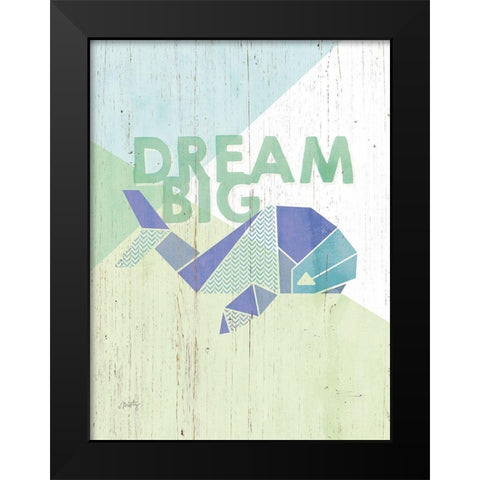 Dream Big Whale Black Modern Wood Framed Art Print by Michelle, Misty