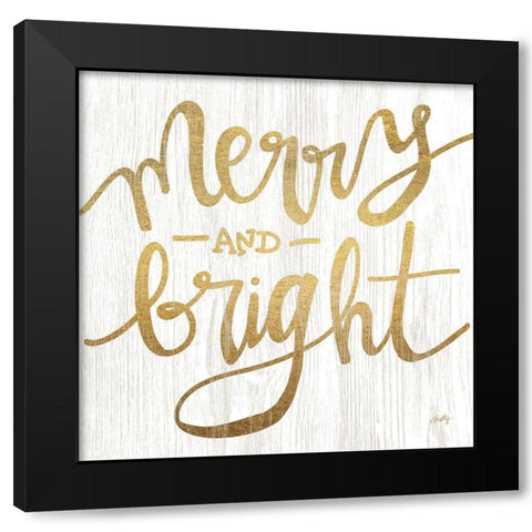 Merry and Bright Black Modern Wood Framed Art Print with Double Matting by Michelle, Misty