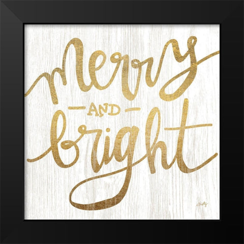 Merry and Bright Black Modern Wood Framed Art Print by Michelle, Misty