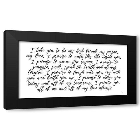 My Vow to You Black Modern Wood Framed Art Print by Michelle, Misty