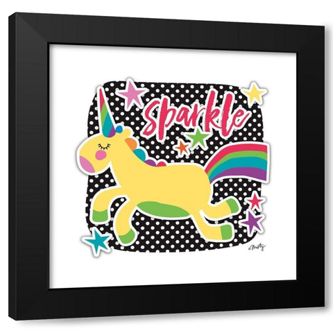 Sparkle Unicorn  Black Modern Wood Framed Art Print with Double Matting by Michelle, Misty