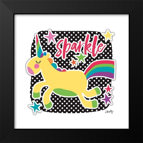 Sparkle Unicorn  Black Modern Wood Framed Art Print by Michelle, Misty
