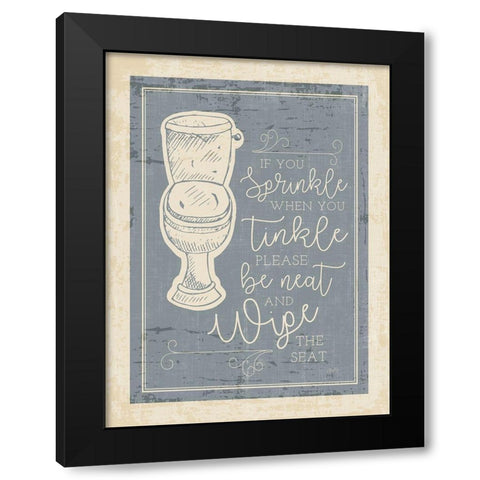 Sprinkle Tinkle Black Modern Wood Framed Art Print by Michelle, Misty